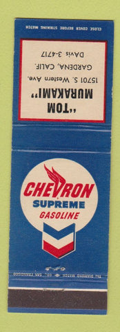 Matchbook Cover - Chevron oil gas Tom Murakami Gardena CA