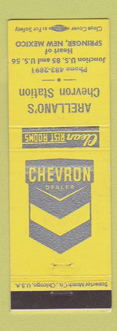 Matchbook Cover - Arellano's Chevron oil gas Spring NM