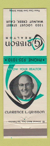 Matchbook Cover - Gribbon Real Estate Walnut Creek CA