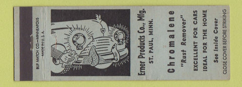 Matchbook Cover - Chromalene Rust Remover St Paul MN Erner Products