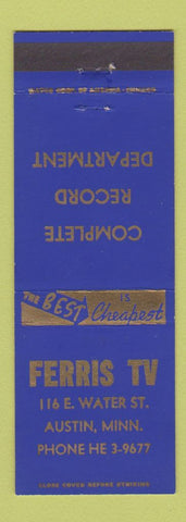 Matchbook Cover - Ferris TV Records Music Austin MN