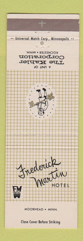 Matchbook Cover - Frederick Martin Hotel Moorhead MN