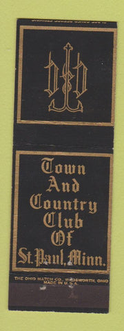 Matchbook Cover - Town and Country Club St Paul MN