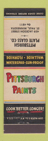 Matchbook Cover - Pittsburgh Plate Glass paints St Paul MN