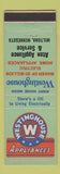 Matchbook Cover - Westinghouse Appliances Aten Miltona MN