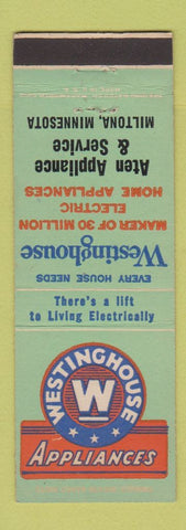 Matchbook Cover - Westinghouse Appliances Aten Miltona MN