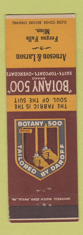 Matchbook Cover - Botany 500 Men's Clothes Arneson Larson Fergus Falls MN