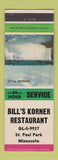 Matchbook Cover - Bill's Korner Restaurant St Paul Park MN