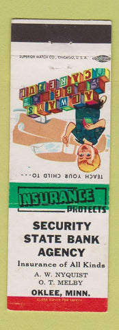 Matchbook Cover - Security State Bank Oklee MN