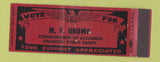 Matchbook Cover - MF Brown Commissioner Public Safety WORN Full Length