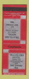 Matchbook Cover - Travelers Hotel East Liverpool OH