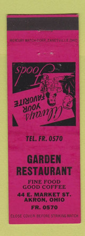 Matchbook Cover - Garden Restaurant Akron OH