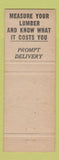 Matchbook Cover - Esdorn Lumber New York City