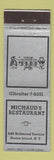 Matchbook Cover - Michaud's Restaurant Staten Island NY