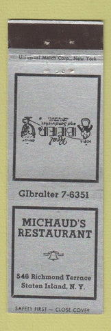 Matchbook Cover - Michaud's Restaurant Staten Island NY
