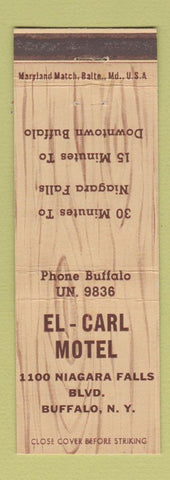 Matchbook Cover - El Carl Motel Buffalo NY