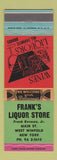 Matchbook Cover - Frank's Liquor Store West Winfield NY