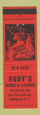 Matchbook Cover - Rudy's Wines and Liquors Brooklyn NY