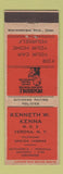 Matchbook Cover - Kenneth Kenna Insurance Verona NY