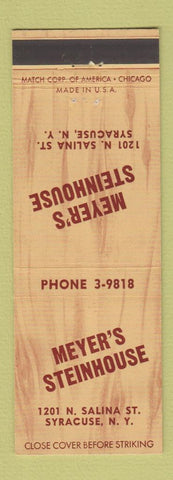 Matchbook Cover - Meyer's Steinhouse Syracuse NY