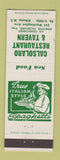 Matchbook Cover - Calsolaro Restaurant Tavern Albany NY