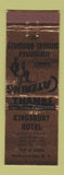 Matchbook Cover - Kingsbury Hotel Hudson Falls NY