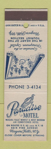 Matchbook Cover - Paradise Motel Niagara Falls NY