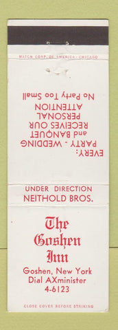 Matchbook Cover - The Goshen Inn Goshen NY