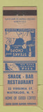 Matchbook Cover - Snack Bar Restaurant Waterloo NY