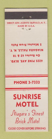 Matchbook Cover - Sunrise Motel Niagara Falls NY