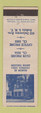 Matchbook Cover - Club Buffalo NY ADVANCE