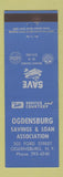 Matchbook Cover - Ogdensburg Savings and Loan Ogdensburg NY
