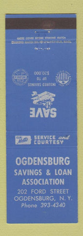 Matchbook Cover - Ogdensburg Savings and Loan Ogdensburg NY