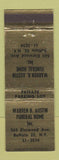 Matchbook Cover - Warren B Austin Funeral Home Buffalo NY