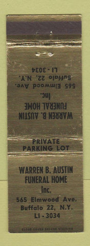 Matchbook Cover - Warren B Austin Funeral Home Buffalo NY