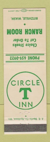 Matchbook Cover - Circle T Inn Ranch Room Ritzville WA