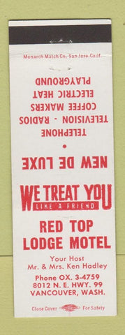 Matchbook Cover - Red Top Lodge Motel Vancouver WA