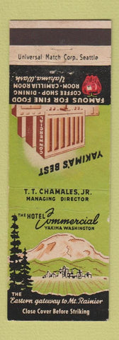 Matchbook Cover - Hotel Commercial Yakima WA