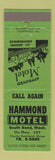 Matchbook Cover - Hammond Motel South Bend WA