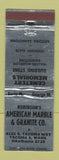 Matchbook Cover - American Marble Granite Robinson's Tacoma WA