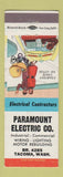 Matchbook Cover - Paramount Electric Tacoma WA