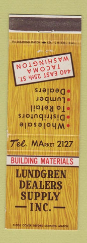 Matchbook Cover - Lundgren Building Materials Lumber Tacoma WA