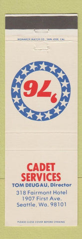 Matchbook Cover - Cadet Services Seattle WA 1976 advertising