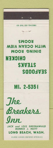 Matchbook Cover - The Breakers Inn Long Beach WA