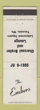 Matchbook Cover - The Embers Restaurant Tacoma WA