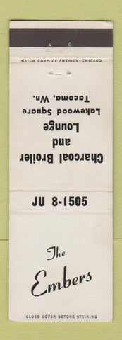 Matchbook Cover - The Embers Restaurant Tacoma WA