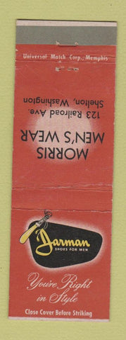 Matchbook Cover - Jarman Men's Shoes Shelton WA Morris Men's Clothes