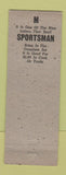 Matchbook Cover - The Sportsman Sporting Goods Newark NJ