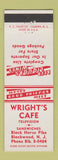Matchbook Cover - Wright's Cafe Blackwood NJ