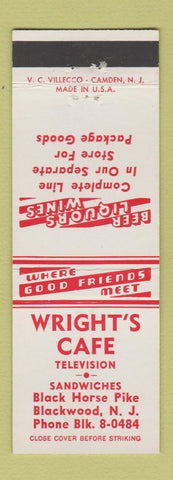 Matchbook Cover - Wright's Cafe Blackwood NJ